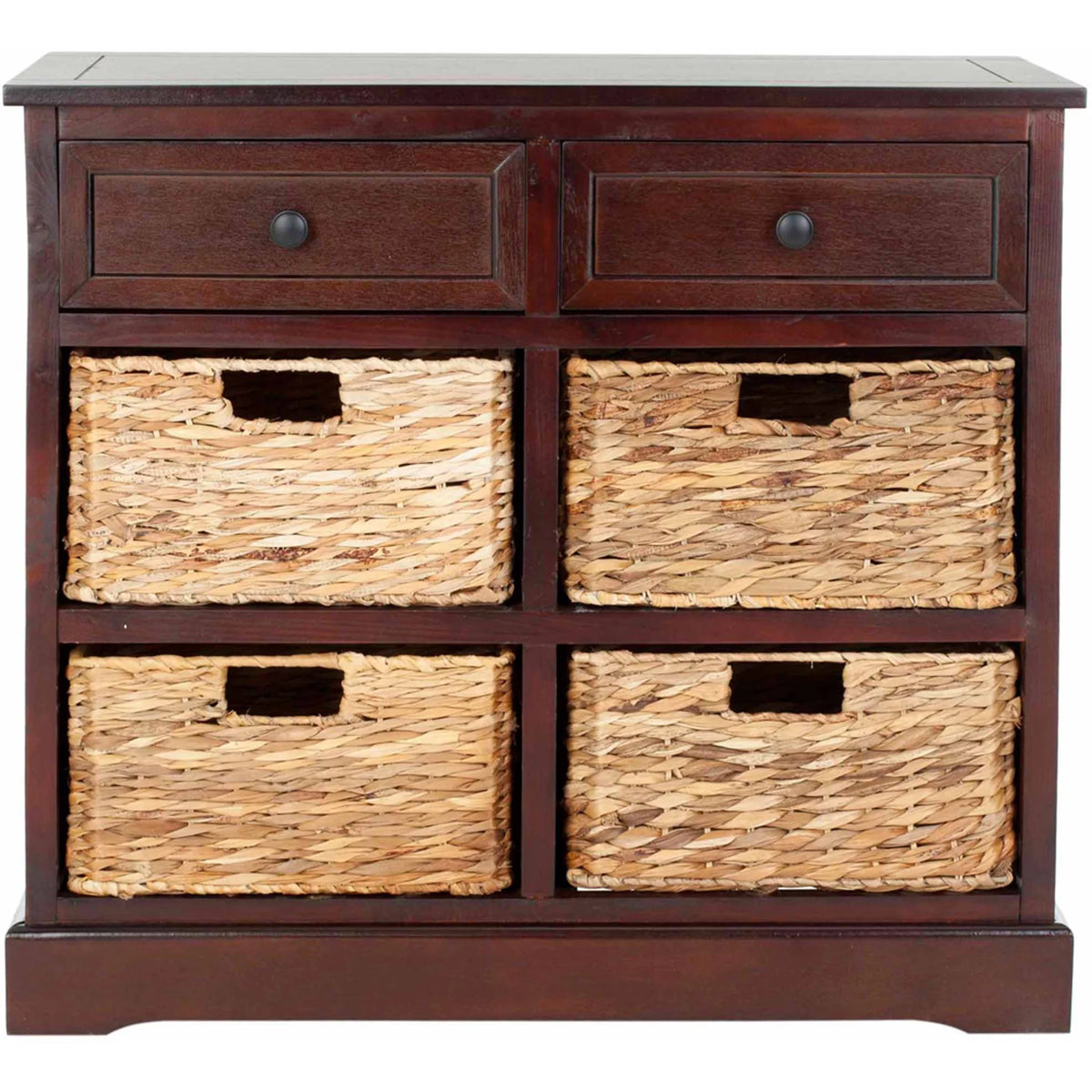 2-Drawer Storage Unit with 4 Wicker Baskets Z1388