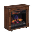 Rolling Mantel with 3D Infrared Quartz Electric Fireplace C107825