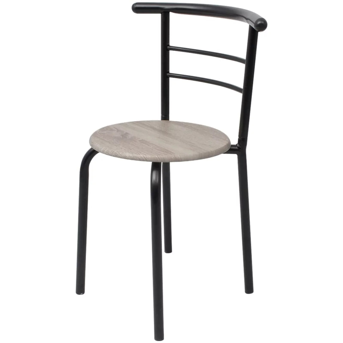 3 Piece Bar Set MDF Breakfast Table with 2 Stool Chairs Black Iron Frame Y9818