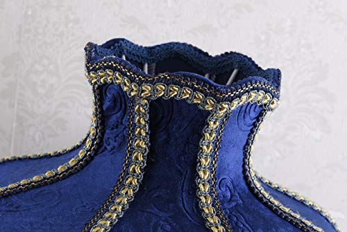 Blue Fabric Lampshade Resin Lamp, 13 in W, 21.6 in H U80122