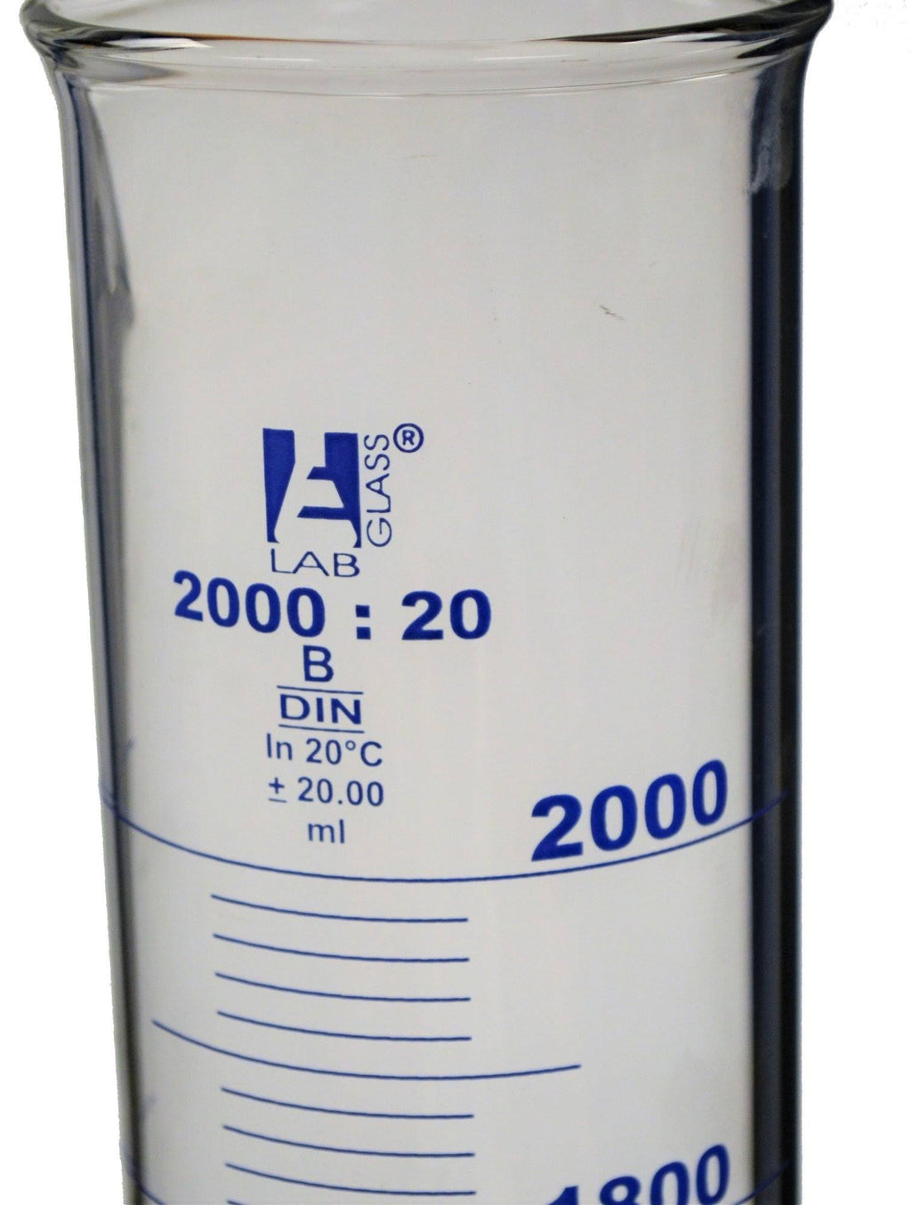 2000ml Borosilicate Glass Graduated Measuring Cylinder with Hexagonal Base B749809
