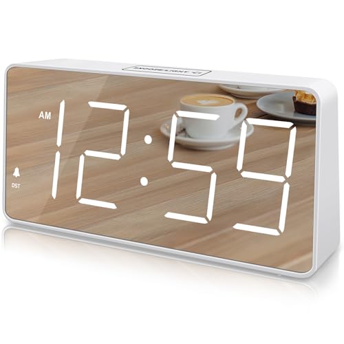 Digital Clock with Large Numbers, Battery Backup, USB Charger Port K3839