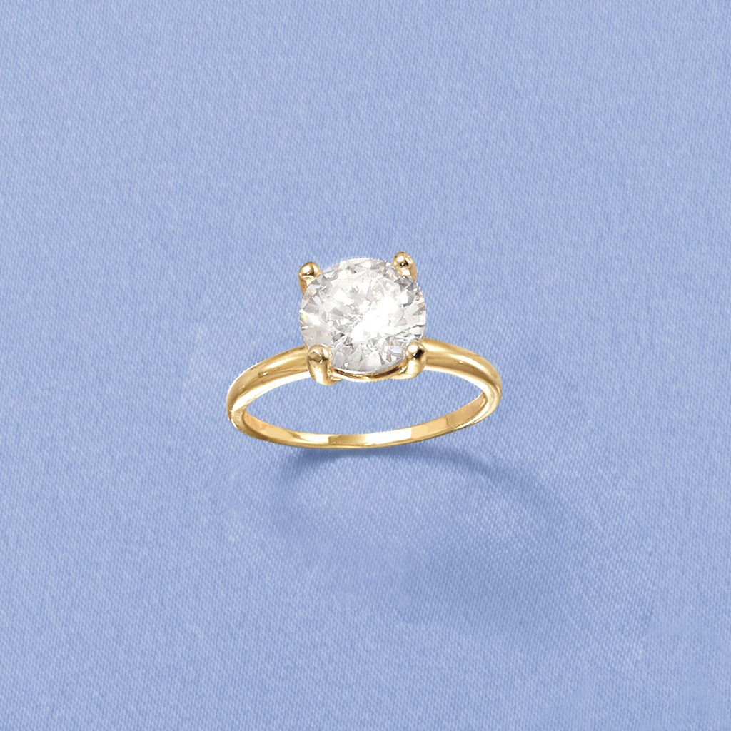 14kt Yellow Gold CZ Solitaire Ring S6914