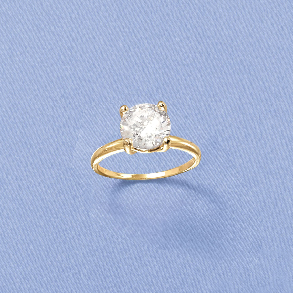 14kt Yellow Gold CZ Solitaire Ring S6914