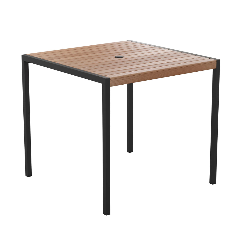 5-Piece Steel Aluminum Teak Patio Table and Chair Set C936