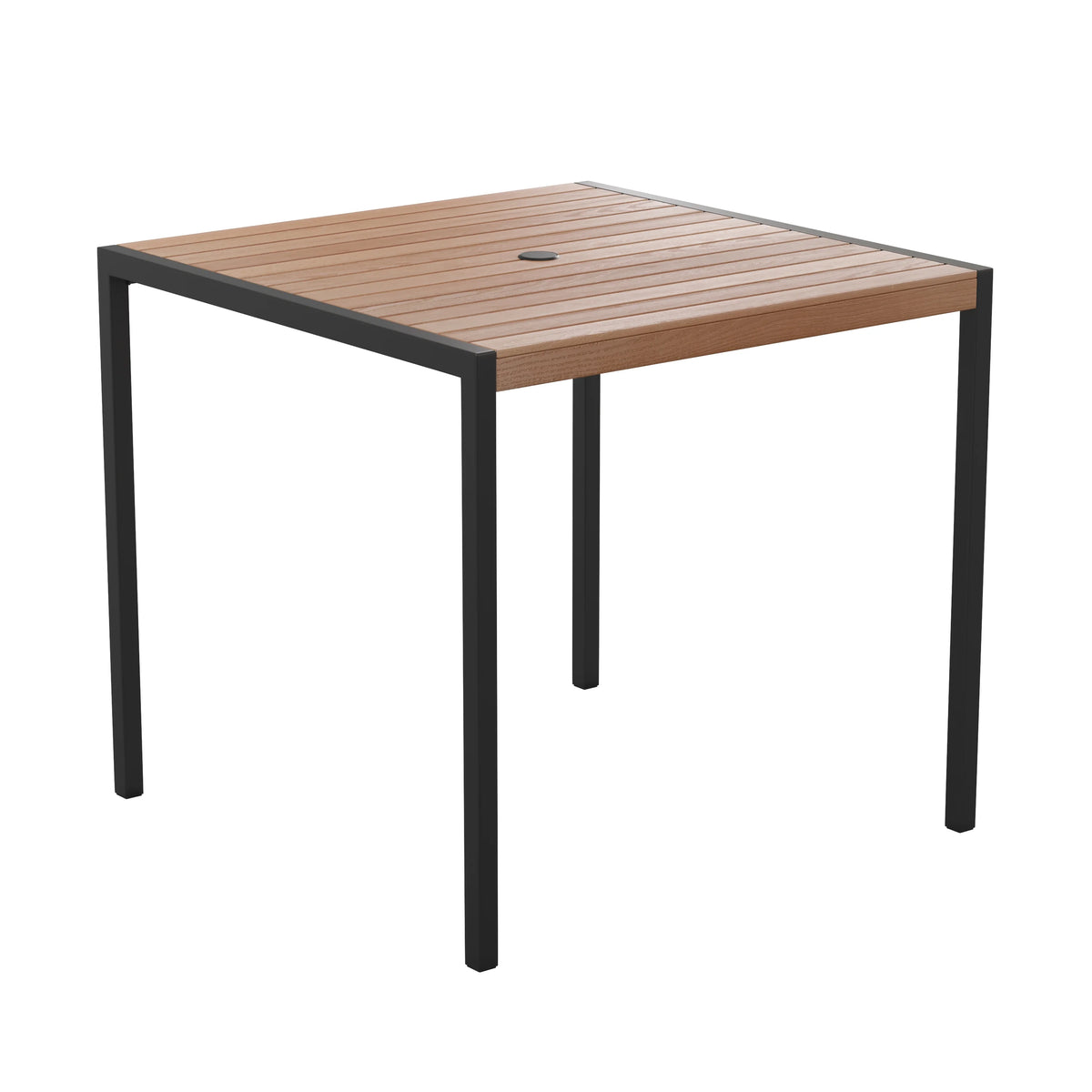5-Piece Steel Aluminum Teak Patio Table and Chair Set C936
