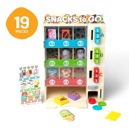 Wooden Vending Machine Toy with Play Food and Play Money O33001