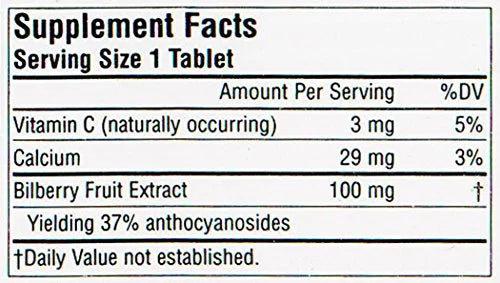 Bilberry 100 mg 120 Tablets P98166