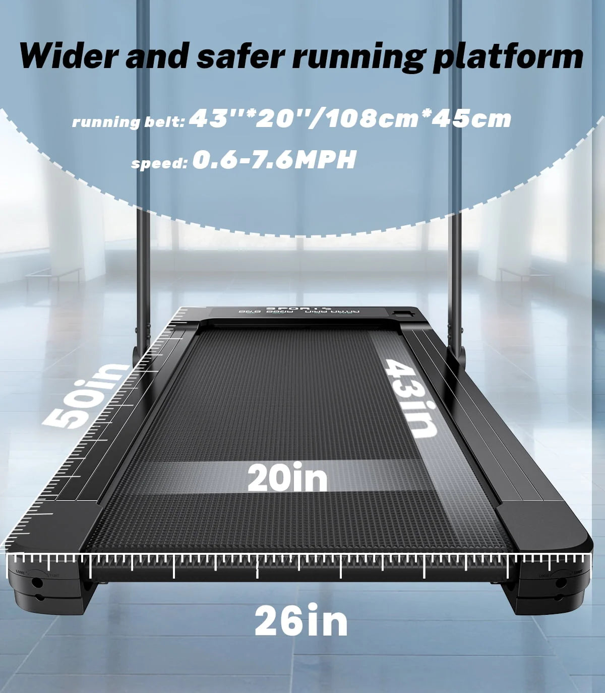 Folding Treadmill 265 lbs Capacity Black U507219