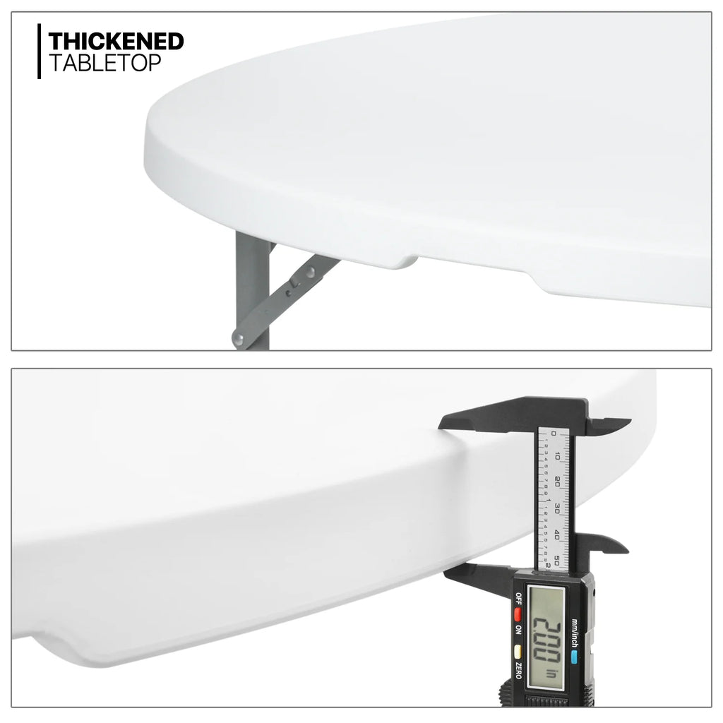 4Ft White Plastic Foldable Table Set of 5 B330794