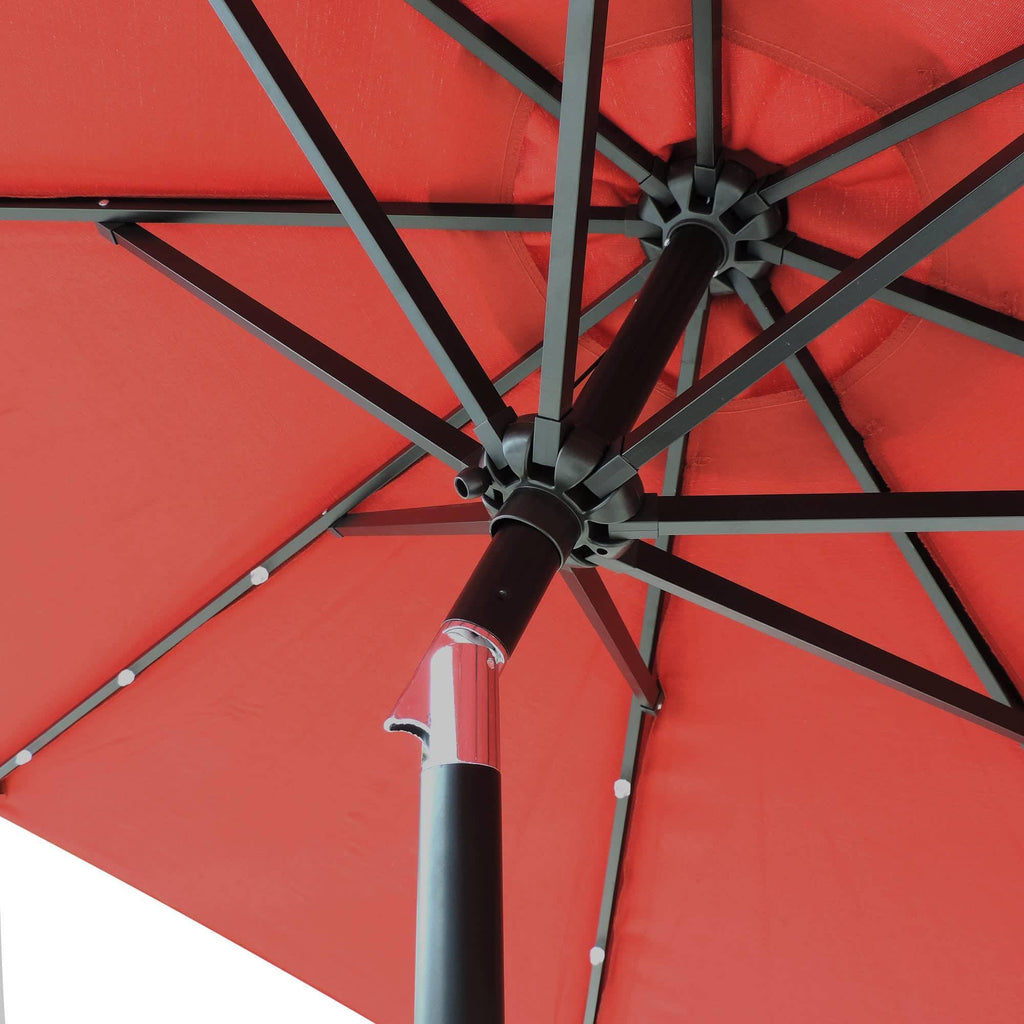 9-ft Octagonal Market Umbrella Red Olefin Canopy B45333