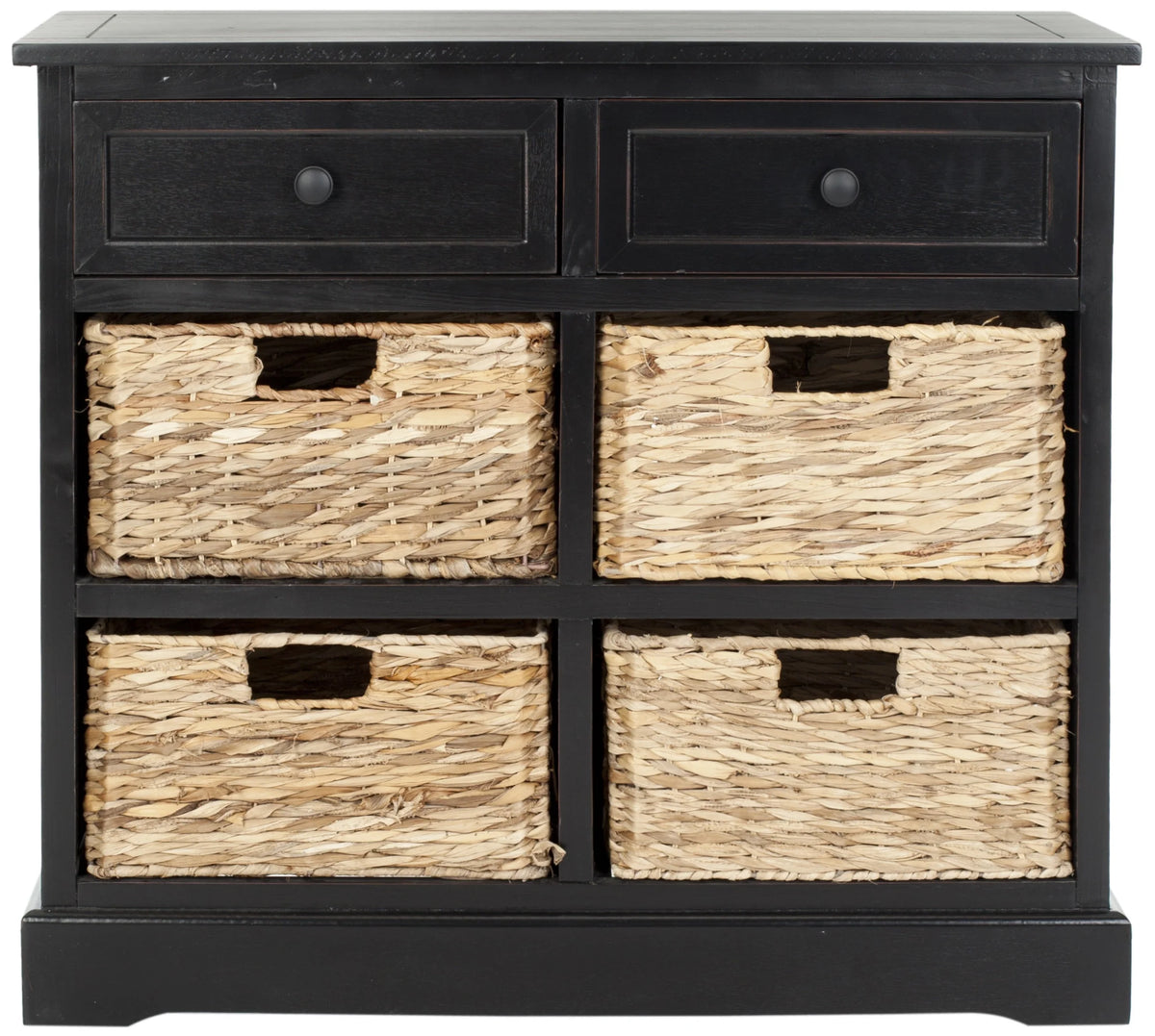 2-Drawer Storage Unit with 4 Wicker Baskets Z1388