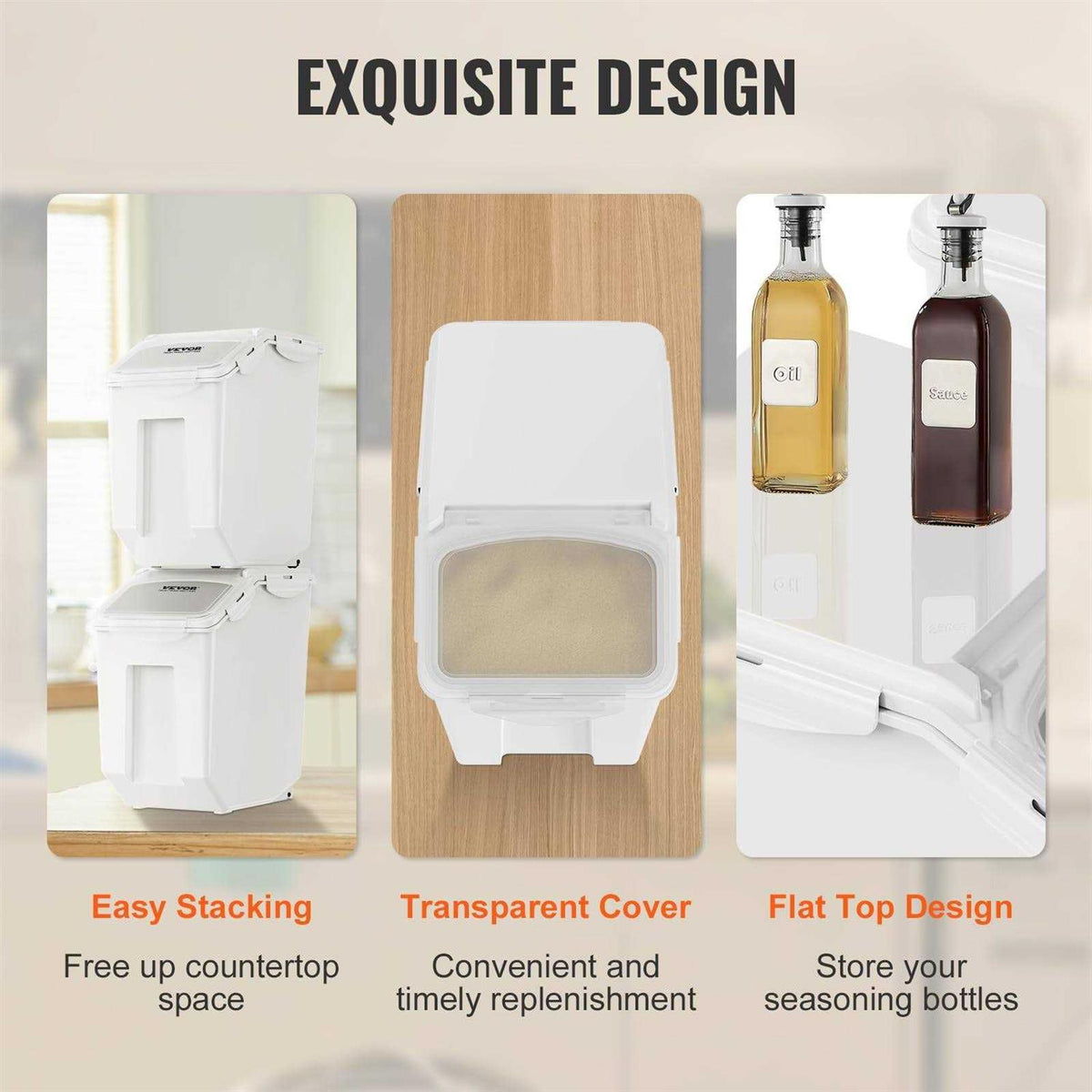 15L Ingredient Storage Bin with Measuring Cups R403659