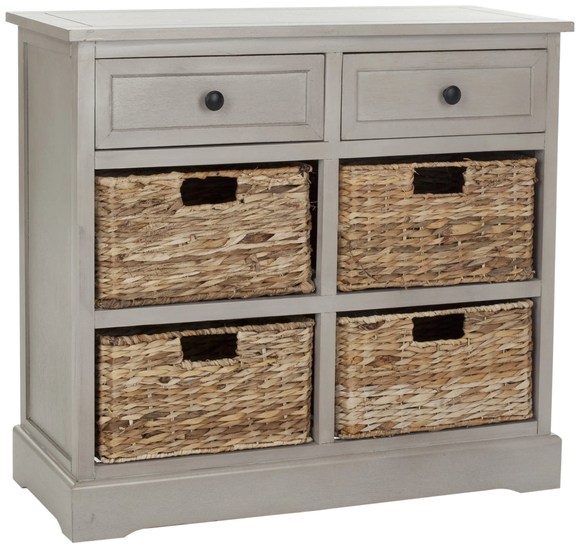 2-Drawer Storage Unit with 4 Wicker Baskets Z1388