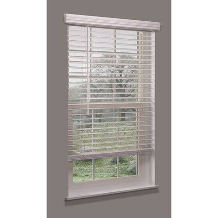 Cordless Faux Wood Blind, White, 65x22w x 68 G759