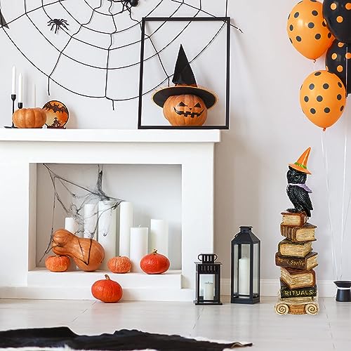 Black Owl on Stacked Books Tabletop Decoration R12959