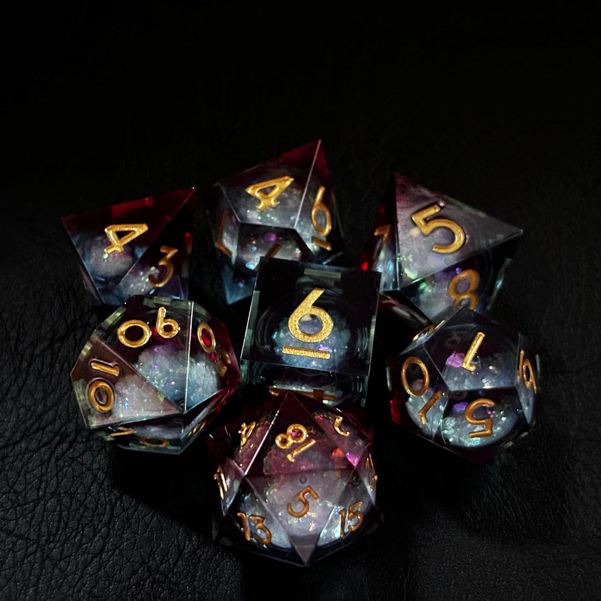 7 PCS Floating Liquid Cores Polyhedral Dice Set L48712