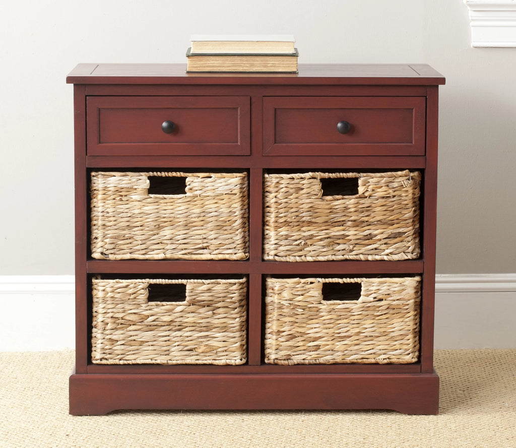 2-Drawer Storage Unit with 4 Wicker Baskets Z1388