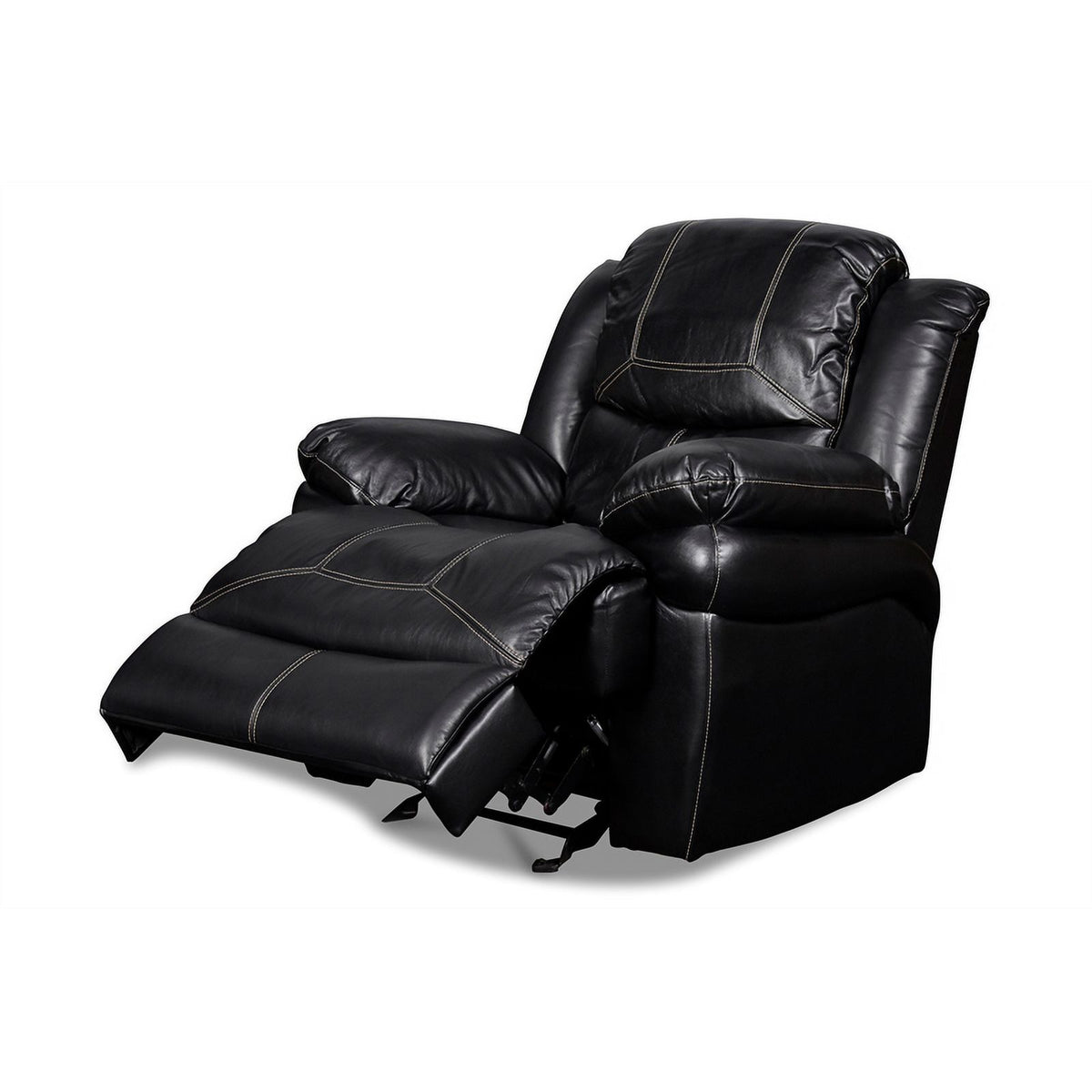 Black Upholstered Fabric Glider Recliner A37206