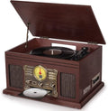 Mahogany Bluetooth Turntable with Speakers Z3813
