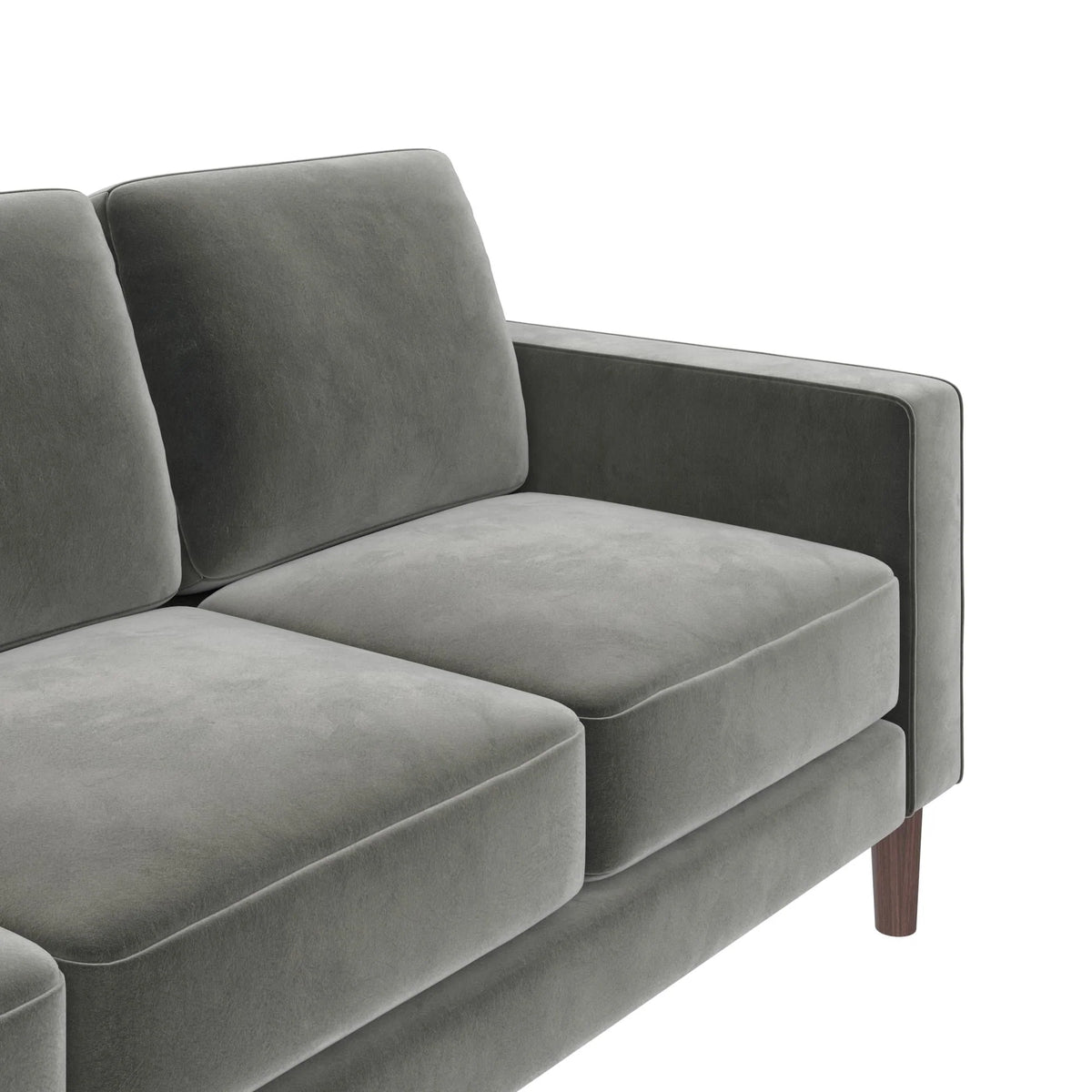 Gray Velvet 3 Seater Sofa V4169