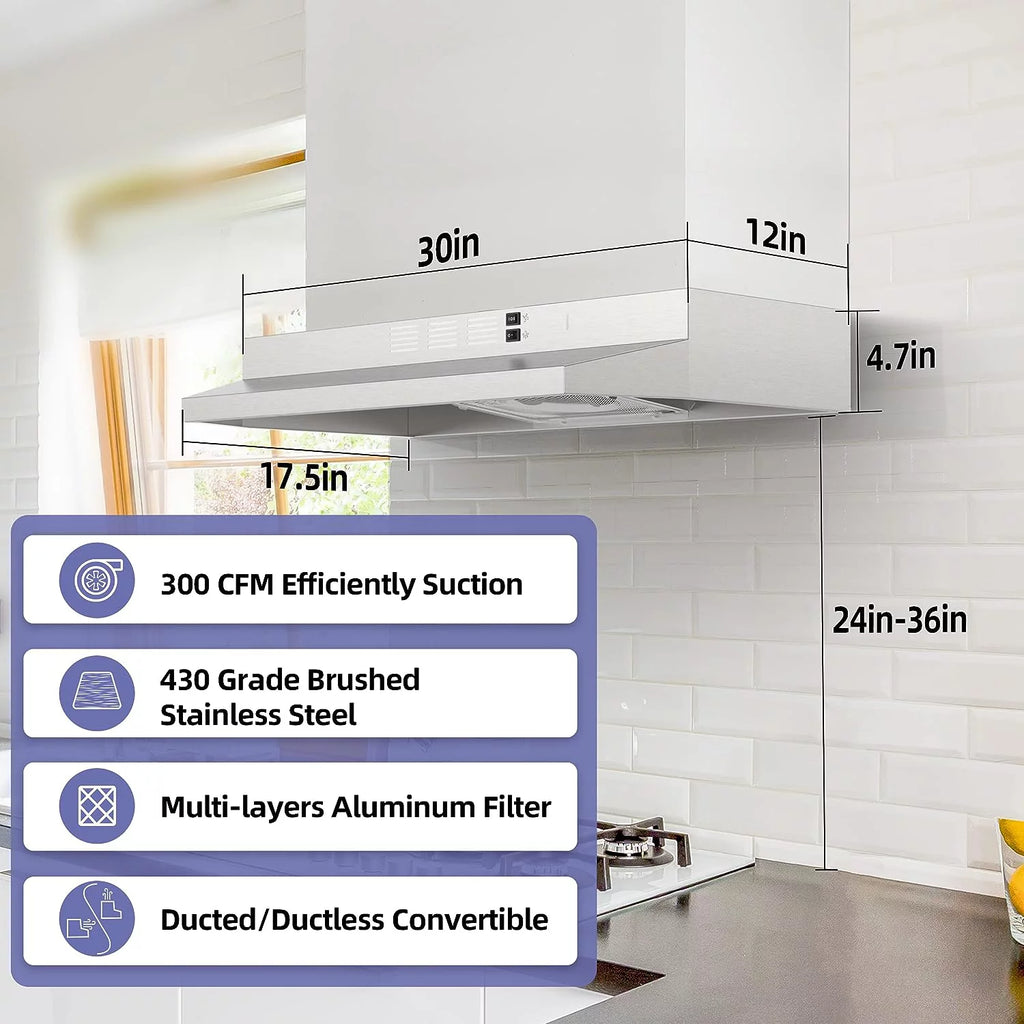 30 inch Under Cabinet Stainless Steel Range Hood M6607