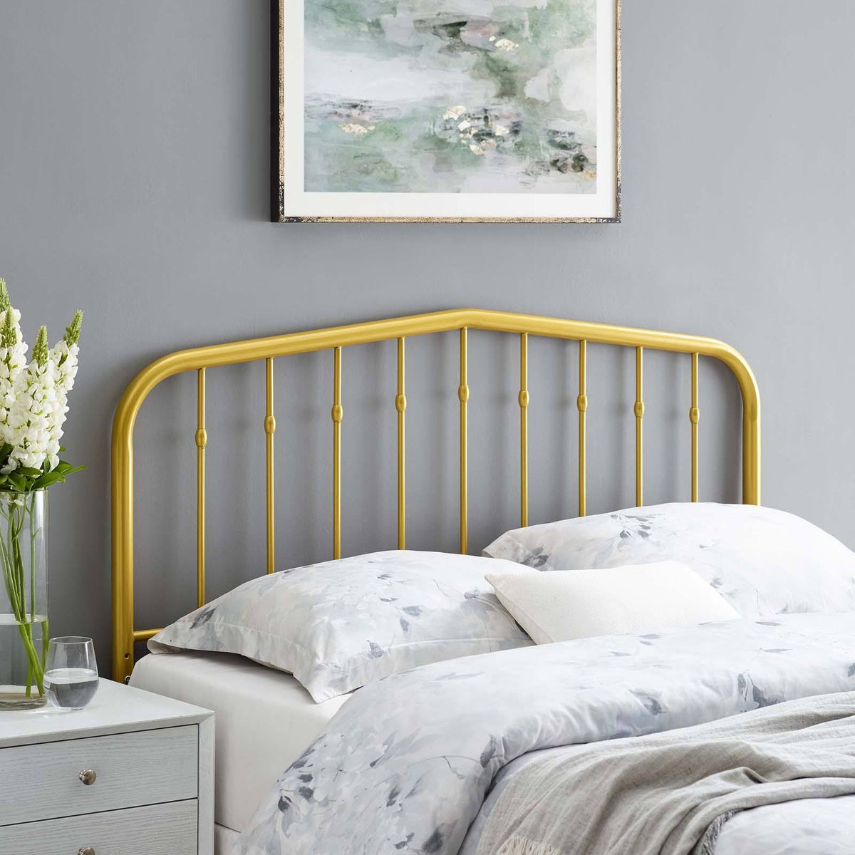 Black Queen Metal Headboard A3325