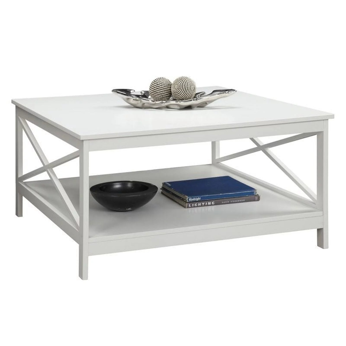 36" Square White Coffee Table A27231