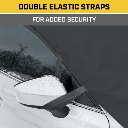 Windshield Snow Cover, Weatherproof with Anti-Theft Straps, 78"x45" inch, Black C873