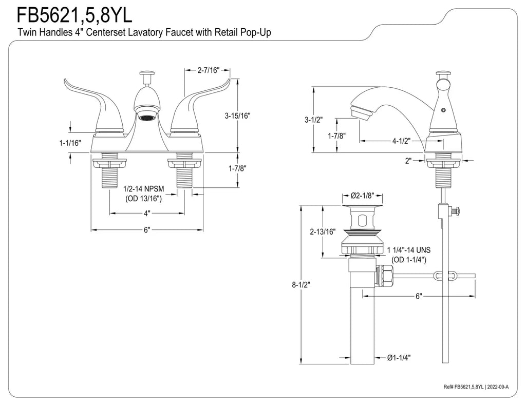 4 in. Centerset Brushed Nickel Bathroom Faucet F111