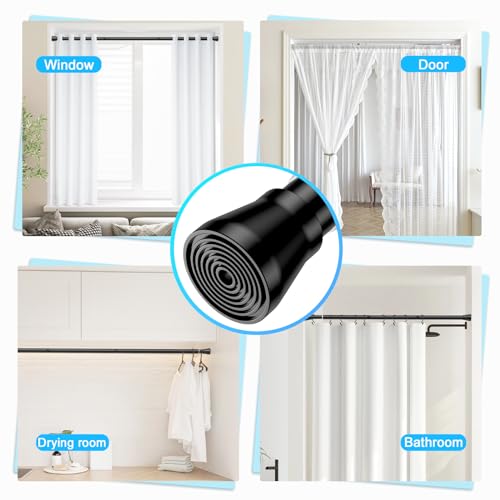 2pcs Silver Adjustable Tension Curtain Rod H31592