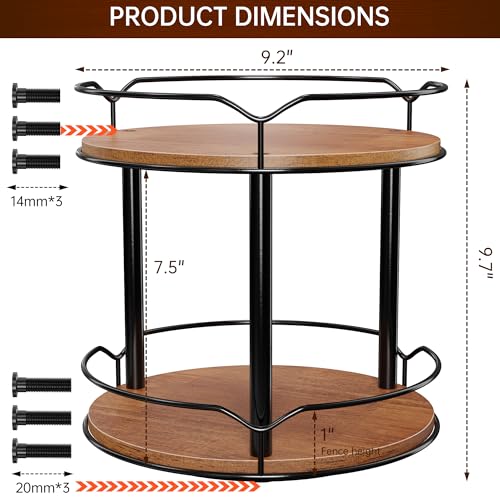 2 Tier 12.4" Wooden Rotating Lazy Susan Organizer M385065