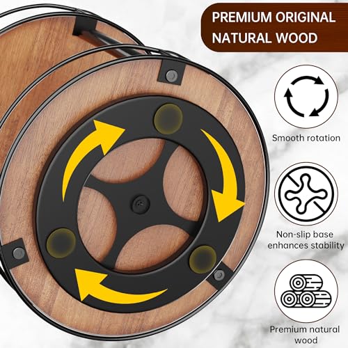 2 Tier 12.4" Wooden Rotating Lazy Susan Organizer M385065