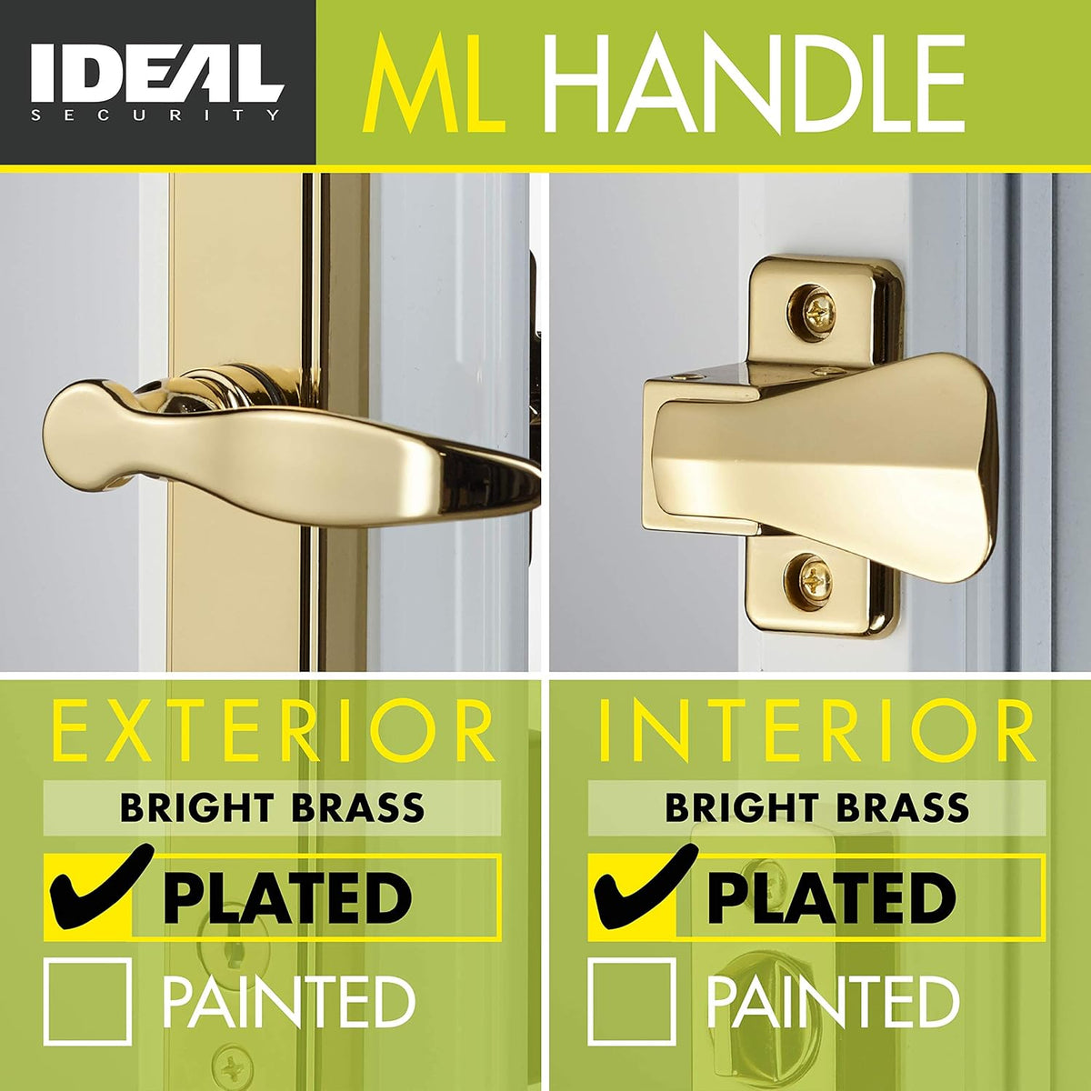 Lever Set for Storm and Screen Doors with Keyed Deadbolt, 2-Posts, Bright Brass Y168606