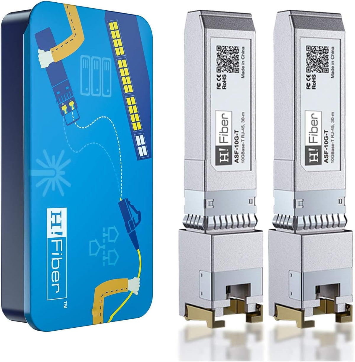10Gb SFP+ RJ45 Transceiver, 10Gbase-T Copper Module, Cat6a/Cat7, 30m, Pack of 2 G245115