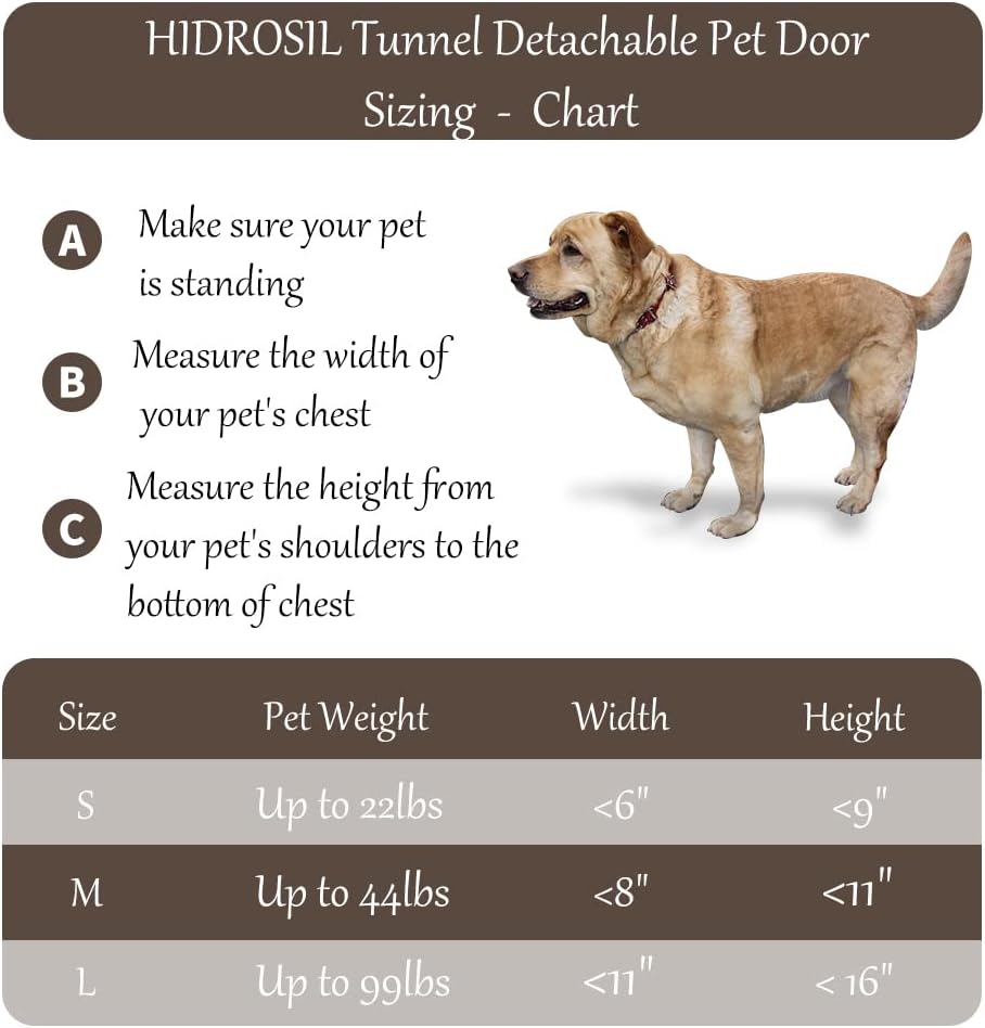 Tunnel Detachable Pet Door with Magnetic Flap, Large Q916