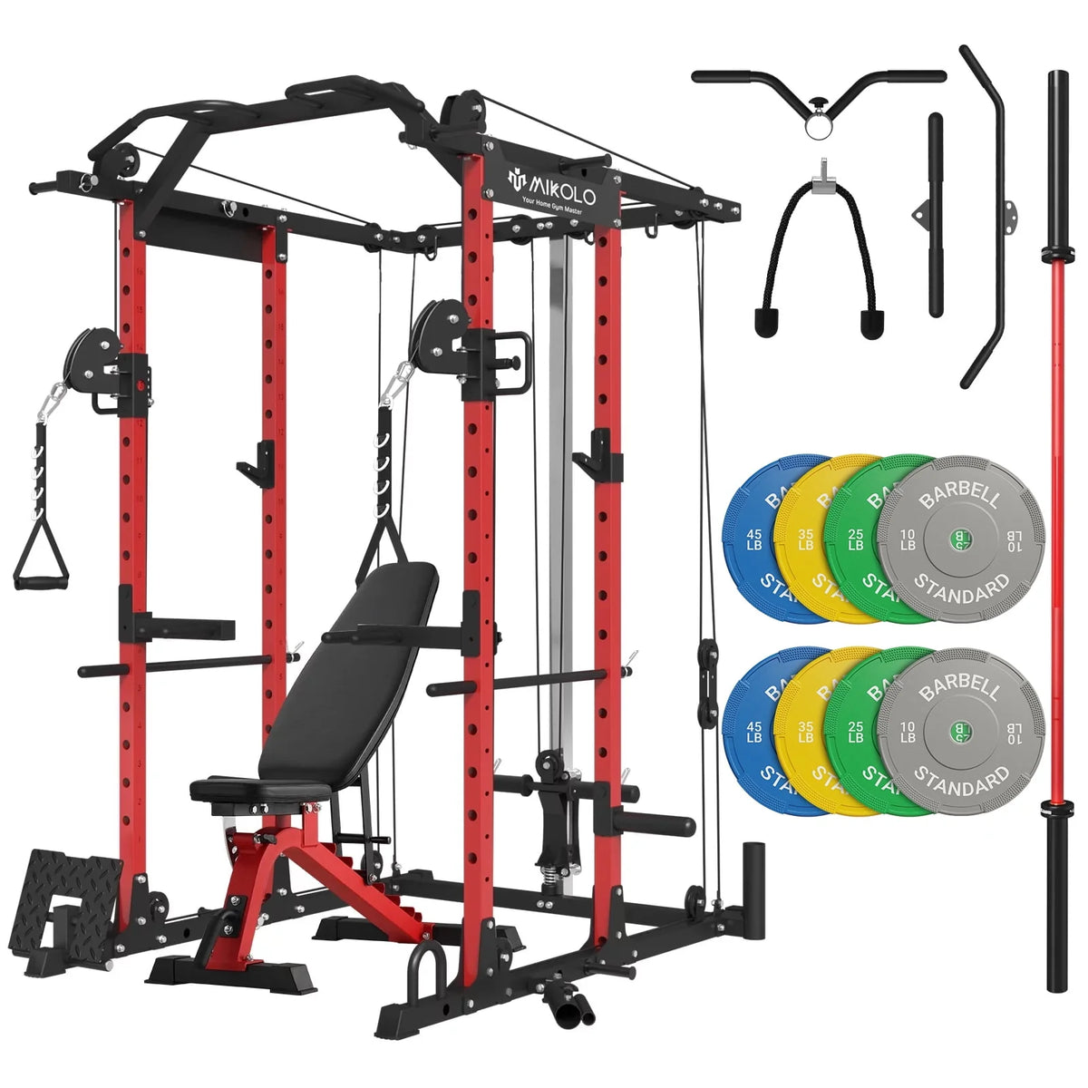 1500 lbs Power Rack Cage with Cable Crossover Machine B3061