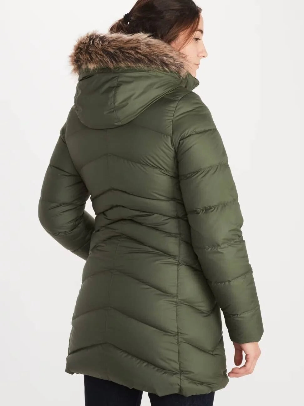 Women's Montreal Hooded Faux-Fur-Trim Coat XS Nori Green Y656112