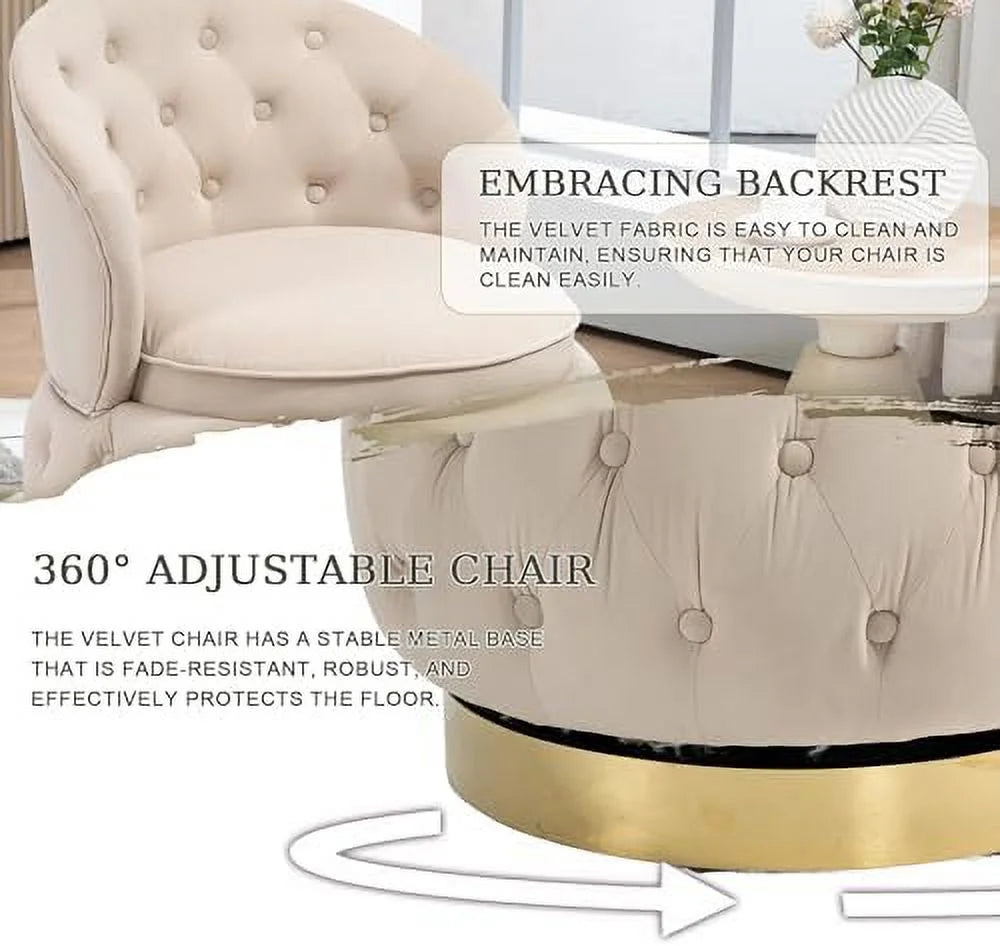Round Swivel Chair with Tufted Back and Cushion G97107