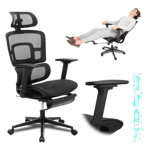 Ergonomic Mesh Office Chair with Footrest and Lumbar Support Q2414