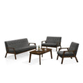 Grey Mid Century Wood 4pc Living Room Set Q200847