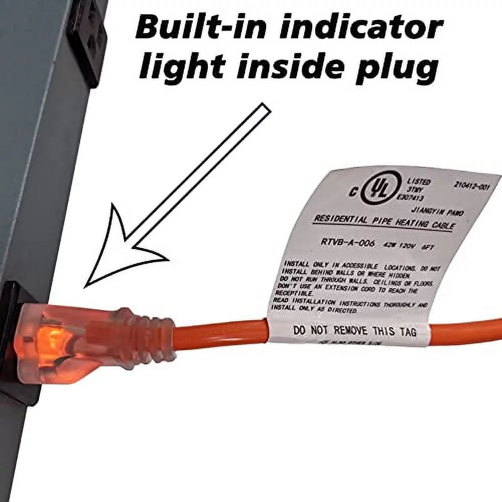 30 Foot Pipe Heating Cable with Built-in Thermostat X863529