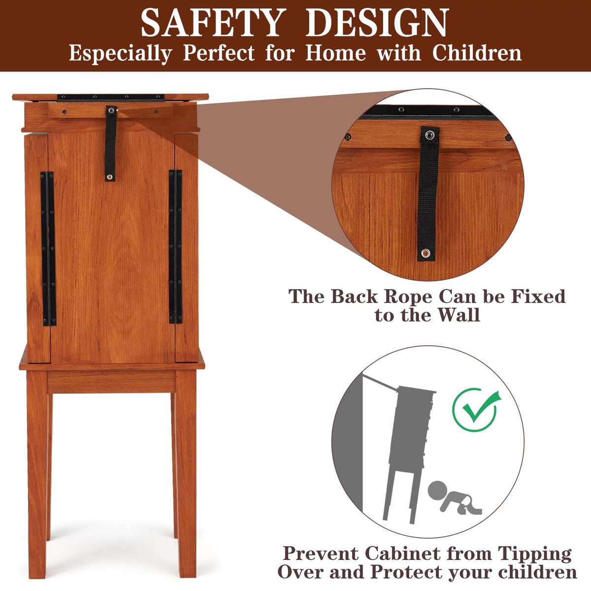 Jewelry Cabinet Armoire & Storage Organizer 5 Drawers S730