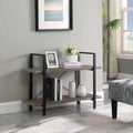 2 Tier Grey Wood and Metal Bookshelf R609