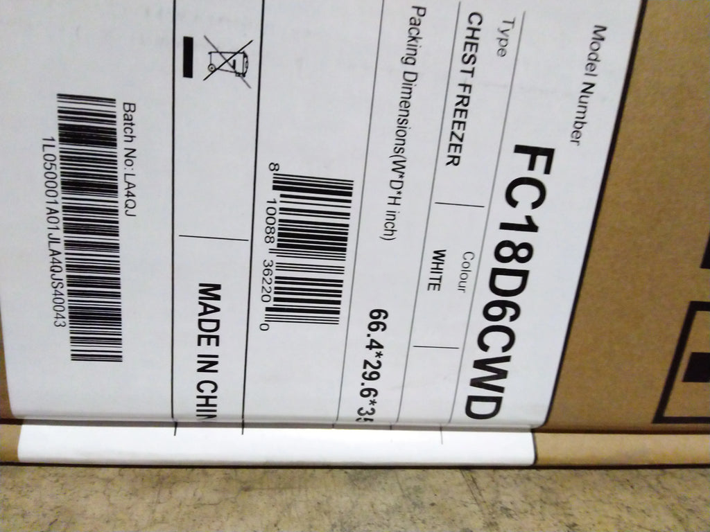 White 17.7 Cu Ft Convertible Chest Freezer or Fridge with Caster Wheels N8137
