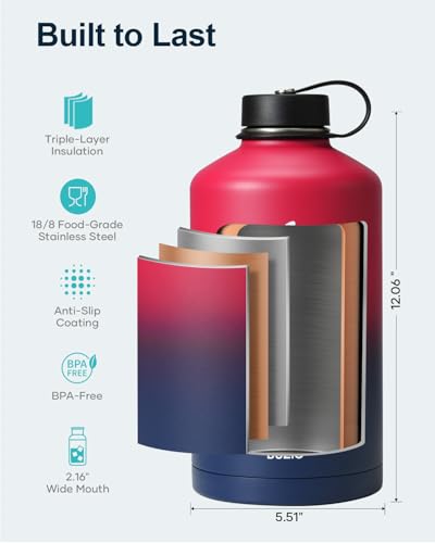 Vacuum Insulated Stainless Steel Water Bottle 64oz BPA Free X50574