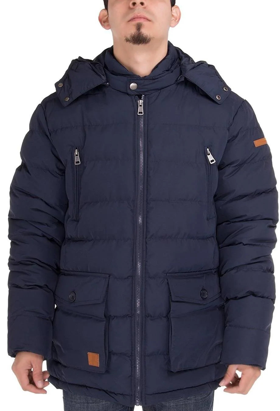 Navy Blue Thermal Padded Down Coat D2140