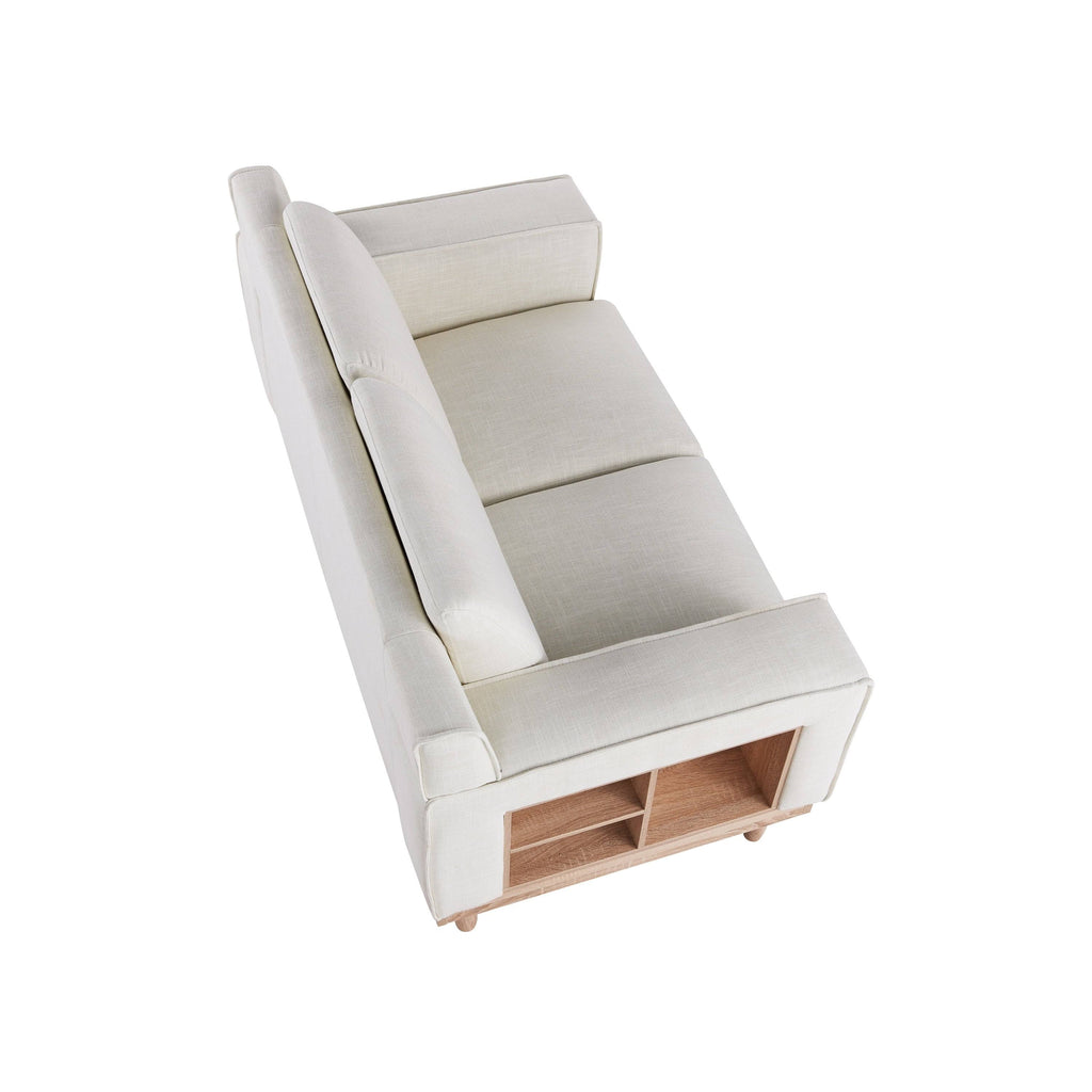 Cream Love Seat with Shelves B656