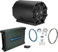 10" 800w Marine Loaded Subwoofer Enclosure Bundle with 2000w Mono Amplifier and Install Wire Kit (3 Items) O24277
