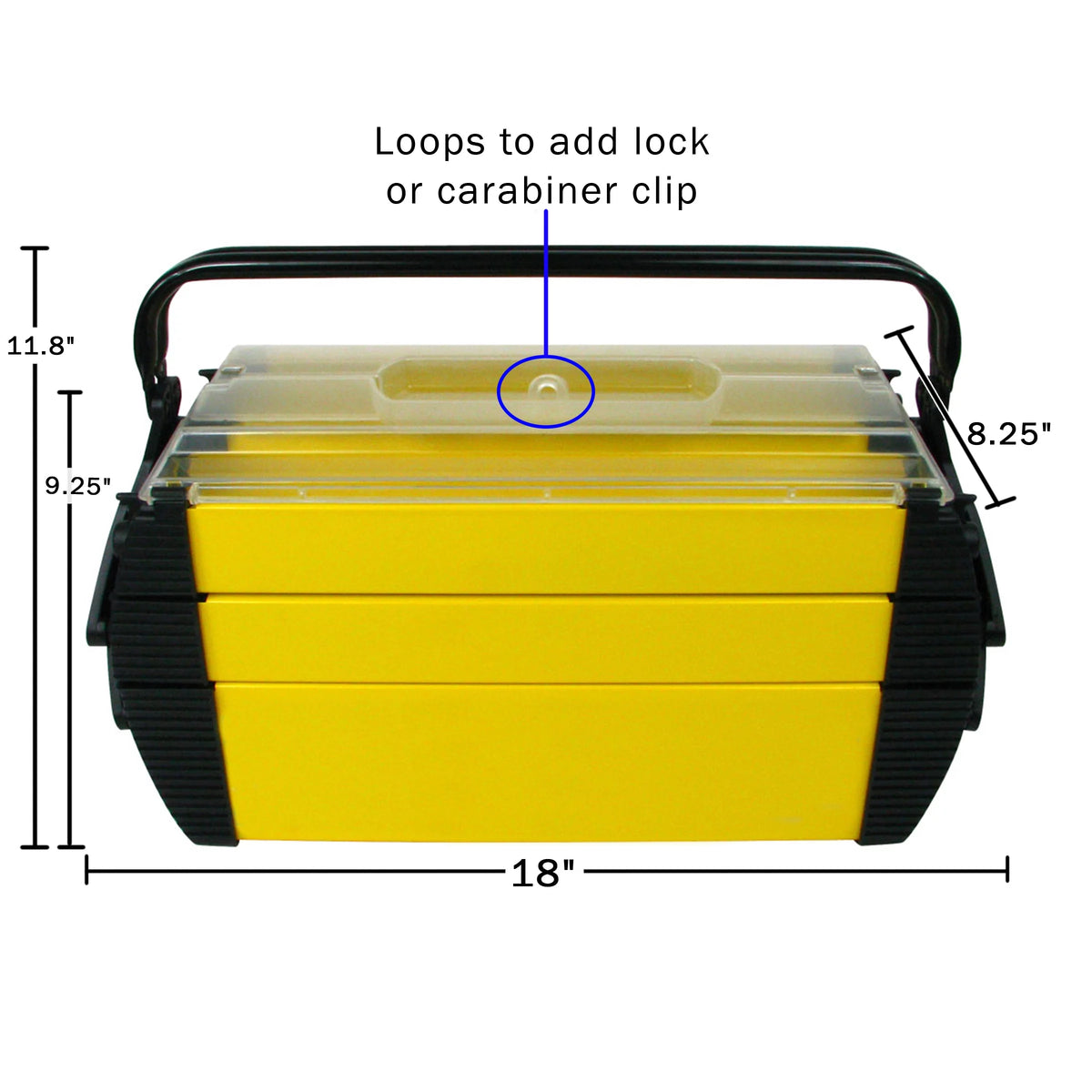3-Tier Portable Plastic Tool Box with 5 Compartments U898671